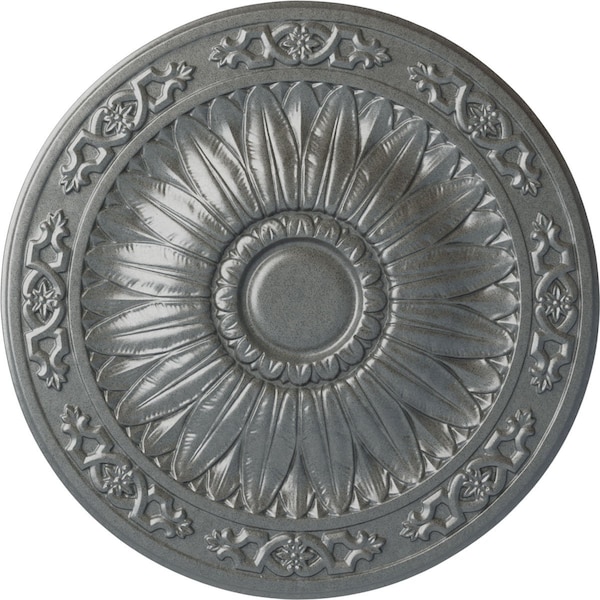 Ekena Millwork Lunel Ceiling Medallion (Fits Canopies up to 3 3/4"), Hand-Painted Platinum, 20 1/4"OD x 1 1/2"P CM20LUPLS - main